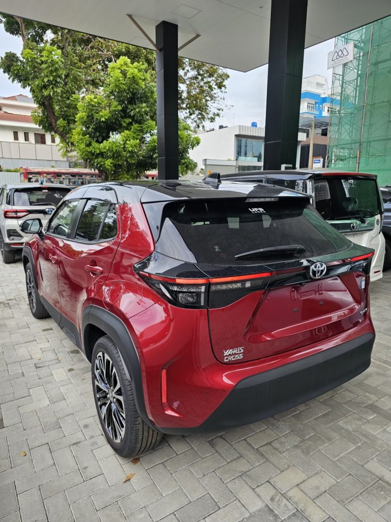 Red Toyota Yaris Cross available in ufs lanka